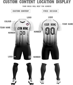 Maillot de football unisexe personnalisé, uniforme d'entraînement personnalisé, nom, numéro, logo imprimés, manches courtes, respirant, été, pour adultes - Product Image 3