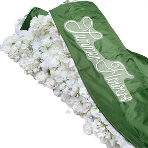 Fondo de pared de flores rosas de seda Artificial de 8 pies x 8 pies de alta calidad, rollo de tela blanca para boda, evento de graduación de Navidad - Product Image 5