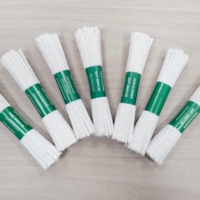 Brosses de nettoyage coniques droites en coton blanc avec noyau métallique de 3,5 mm, absorbantes, pour pipes à tabac et vaporisateurs d'herbes