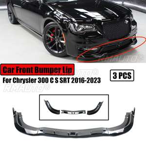 <b>Car</b> Front Bumper Lip <b>for</b> Chrysler 300 C S SRT 2016-2023 <b>Diffuser</b> Splitter Spoiler Body Kit Protector Glossy Black Carbon Fiber - Product Image 1