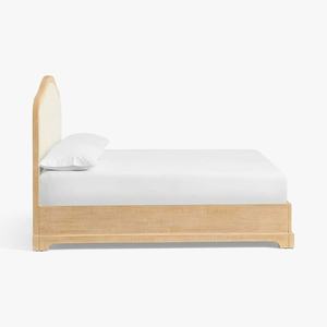 Letto Moderno di Lusso con Testiera Intrecciata in Rattan <span class=keywords><strong>e</strong></span> Legno, Arredamento per Camera da Letto in Materiali Misti - Product Image 5