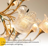 Lustre Vintage français abat-jour en verre transparent pour haut plafond duplex salon salle à manger Villa hôtel lumière décorative