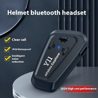 Y11 Headset helm nirkabel, Headphone helm Bluetooth tanpa kabel, pengurang kebisingan tahan air, dapat terhubung 2 aksesori ponsel