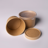 Bol à soupe en carton kraft compostable, bol à glace en papier, gobelets en papier avec revêtement intérieur en PLA