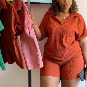 Conjunto de pantalón <span class=keywords><strong>M</strong></span>-xxl con camiseta de calidad para <span class=keywords><strong>mujer</strong></span>, conjunto informal de 2 piezas, Top para el verano y pantalones cortos, novedad de 08 - Product Image 5