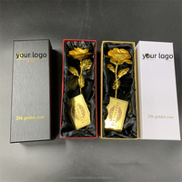 QSLH Ti311 Kotak Hadiah Bunga Mawar Berlapis Emas 24k Gaya Baru untuk Hari Ibu, Hari Valentine, Pernikahan, Hadiah untuk Pacar
