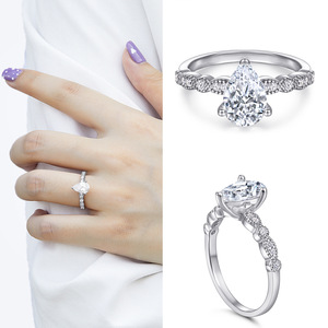 Precio de fábrica 925 plata esterlina forma de pera collar pendientes conjunto Zirconia cúbica para regalo de boda para mujeres - Product Image 5