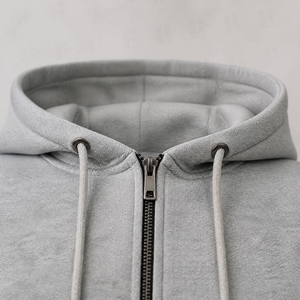 Custom <b>Black</b> Cotton Fleece Streetwear Zipper Acid Wash Distressed Men's <b>Plain</b> Blank Full Zip up <b>Hoodies</b> for Men - Product Image 4