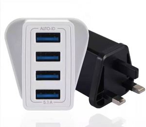 Factory Wholesale QC3.0 35W 5.1A European Standard US Standard UK Standard <b>Tablet</b> 4USB Cell Phone Charger for Laptop LED - Product Image 3