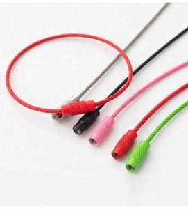 Portachiavi con anello in acciaio inossidabile da 5.9 pollici portachiavi con cavo per aerei rivestito colorato per appendere etichette per bagagli a spirale - Product Image 1