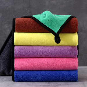 Serviette de nettoyage automobile en microfibre corail épaisse, absorbante, double couleur, double face, séchage rapide, décontamination pour <span class=keywords><strong>lavage</strong></span> de voiture - Product Image 3