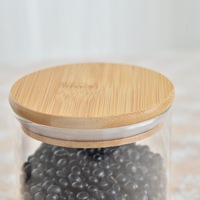 Bocaux de rangement en verre borosilicate de haute qualité, design minimaliste, forme géométrique, récipients hermétiques, boîtes à thé avec couvercles en bambou