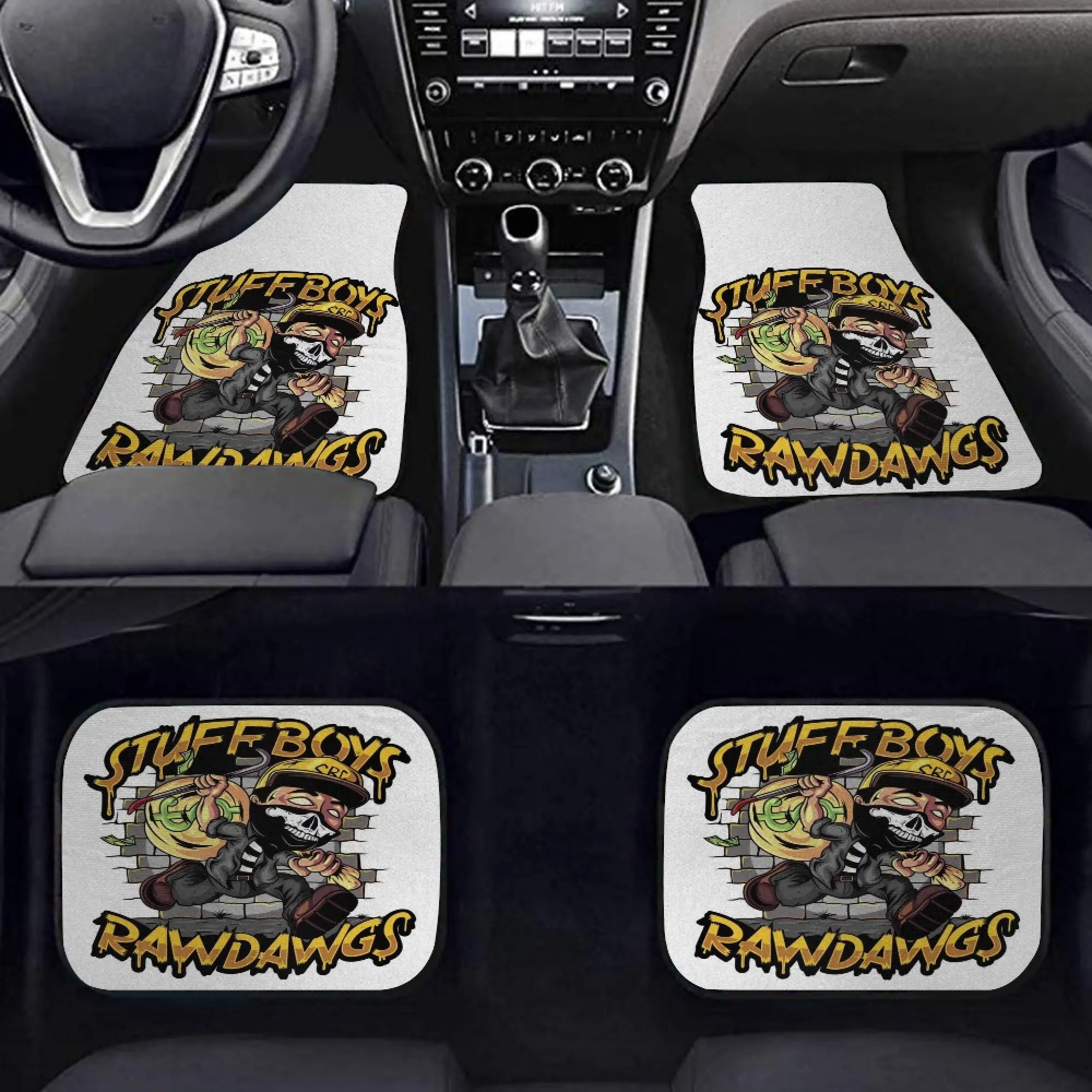 4 Stuks Set Alle-Klimaat Rubber Vloermatten Custom Auto Tapijt Sublimatie Decoratieve Logo Print Deur Mat