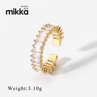 Fabrikpreis Chunky Modeschmuck Zirkon Gold Manschettenring Dicke Twist-Form für Damen Geschenk Accessoires