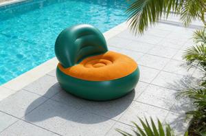 Canapé-lit gonflable moderne pliable en PVC écologique en forme de L, léger, avec fonction inclinable et housse amovible, pour salon extérieur et chambre à coucher - Product Image 4