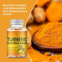 WELLBODY OEM/ODM Marque privée Gommes d'approvisionnement en usine Curcuma Curcumine Gommes pour le soutien de la santé du corps Gummies au curcuma et au gingembre