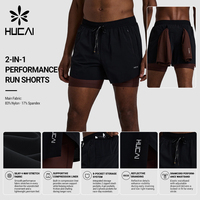 Shorts de course pour hommes OEM 2 en 1, anti-transpiration, pour entraînement et sport, avec poches en gel pour téléphone