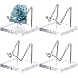 4 Soportes Metálicos <span class=keywords><strong>para</strong></span> Exhibición <span class=keywords><strong>de</strong></span> Cristales, Estante <span class=keywords><strong>para</strong></span> Exhibición <span class=keywords><strong>de</strong></span> Rocas con Brazos Metálicos, Base <span class=keywords><strong>de</strong></span> Acrílico <span class=keywords><strong>para</strong></span> Minerales y Piedras Preciosas - Product Image 1