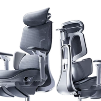 Chaise de bureau ergonomique contemporaine en maille certifiée Hbada E3 Air avec appui-tête réglable, accoudoirs 4D et siège pivotant en tissu