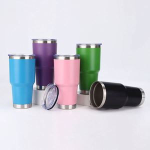 Gobelet isotherme en acier inoxydable avec logo personnalisé, 20 oz, revêtement poudré, pour l'extérieur, 30 oz, tasse de voyage isolée, gobelet à café de voyage - Product Image 1