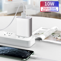 Chargeur rapide 5V2A 10W QC3.0 avec prises AU, US, EU, UK, adaptateur secteur OEM ODM pour écouteurs, téléphone portable, montre connectée