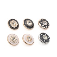 Emas Bulat Bunga 17.5Mm Shank Kristal Plastik Electroplating Menetes Tombol Minyak