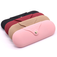 Étui à crayons en silicone ovale de grande capacité, fermoir magnétique à pression, étanche, couleur unie, pochette à stylos portable, papeterie pour étudiants