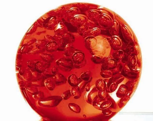 Adornos de decoración para el hogar, esferas de vidrio rojo, burbujas Fengshui, Bola de burbujas de cristal artesanal