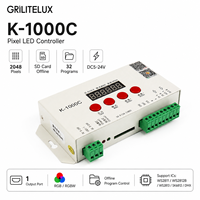 Controlador de Píxeles Programable K-1000C DC5-24V 2048 Píxeles 32 Programas SD para Iluminación de Entretenimiento Digital