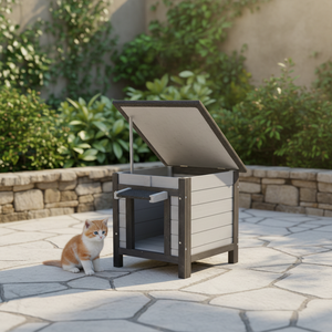 Maison pour chat en bois Cacher la maison Petit abri pour chat - Product Image 3
