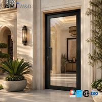 Porte Pivotante en Aluminium Surdimensionnée Insonorisée pour Entrée de Patio Extérieur Personnalisée en Verre pour Villa Résidentielle