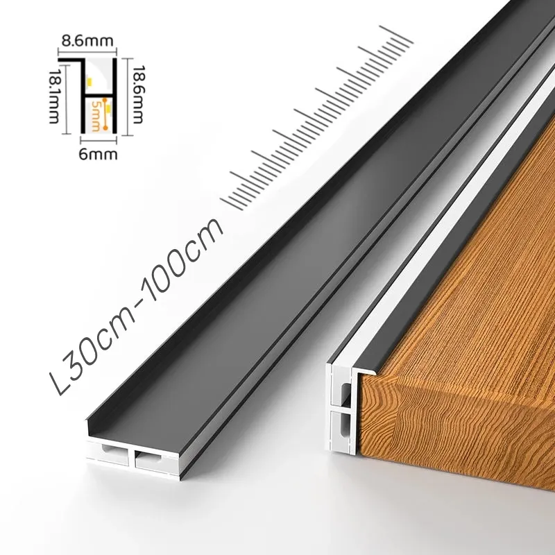 Ultra-Thin LED Cabinet Aluminum Profiles Recessed Up and Down Backlight 18mm Board Closet Wine Bookshelf Bar Strip Lights