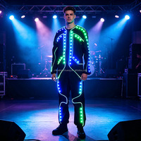 Costume de scène LED lumineux, tenue de performance futuriste, vêtements de danse lumineux, DJ, chanteur, festival, soirée, boîte de nuit, défilé