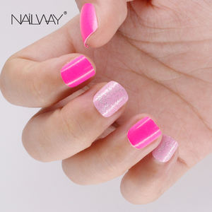 อุปกรณ์ทำเล็บ 24 ชิ้น/กล่อง เล็บปลอมแบบกดติด ลายกลิตเตอร์ น่ารัก สีสันสดใส ลายหัวใจ สำหรับเด็ก พร้อมกาว - Product Image 5