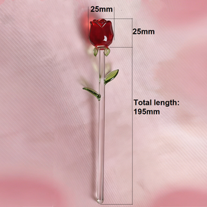 Rosa in Cristallo Fatta a Mano con Stelo Lungo e <span class=keywords><strong>Foglie</strong></span> Verdi Dorate <span class=keywords><strong>per</strong></span> Ringraziamento, San Valentino, Festa della Mamma, Decorazione Casa, Confezione Regalo - Product Image 3