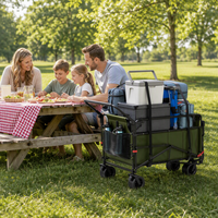 Chaise longue pliante en métal pour le camping, avec poignée réglable, roues tout-terrain, pour la plage et l'extérieur