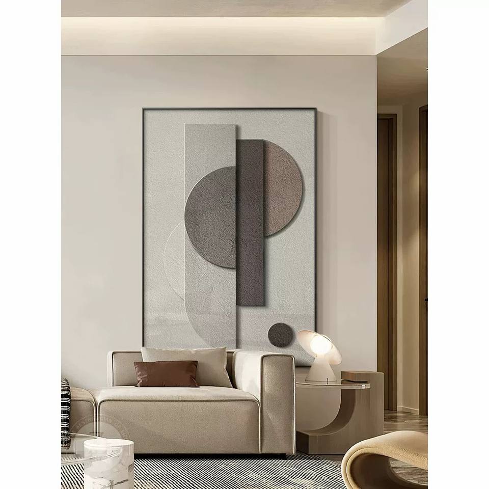 Abstract Geometry Wall Artworks Wabi Sabi Style 3D Sandstone Texture Photo Inspiration