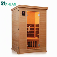 Ruang Sauna Dalam Ruangan Rusia dengan Inframerah Jauh dan Turmalin, Kayu Spruce Premium Kustom 3 Orang 1.95*1.95*2.05m dari Fanlan China