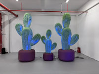 Cactus gonflable lumineux pour extérieur, manoir, jardin, thème naturel, décoration de scène de fête