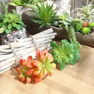 Plantes Artificielles Réalistes Vert Faux En Plastique Succulent Pick Tiges pour Jardin Décoration De Mariage HQW17687