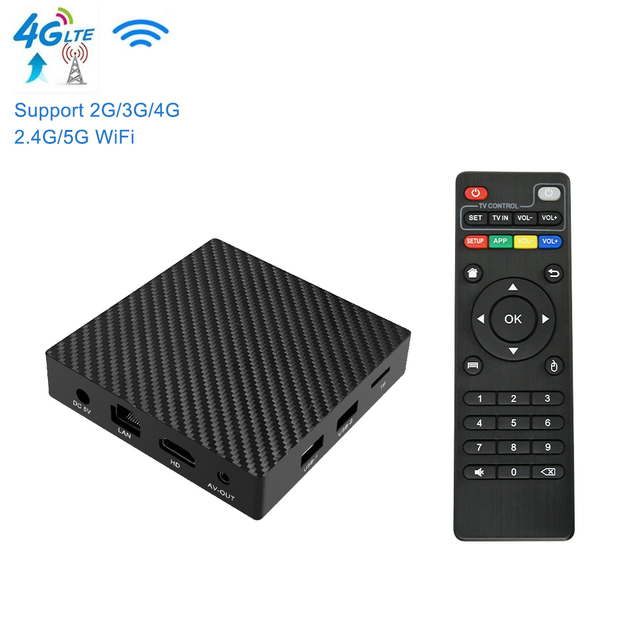 Factory OEM Android 11 Quad Core 4K 4G LTE Set-top Box with 3G/4G SIM Card Slot 2GB RAM 16GB ROM Amlogic S905Y4 Media Player