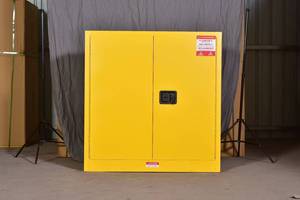 Промышленные огнестойкие шкафы для хранения легковоспламеняющихся жидкостей объемом 45 галлонов в лаборатории, выполненные из листового металла - Product Image 5