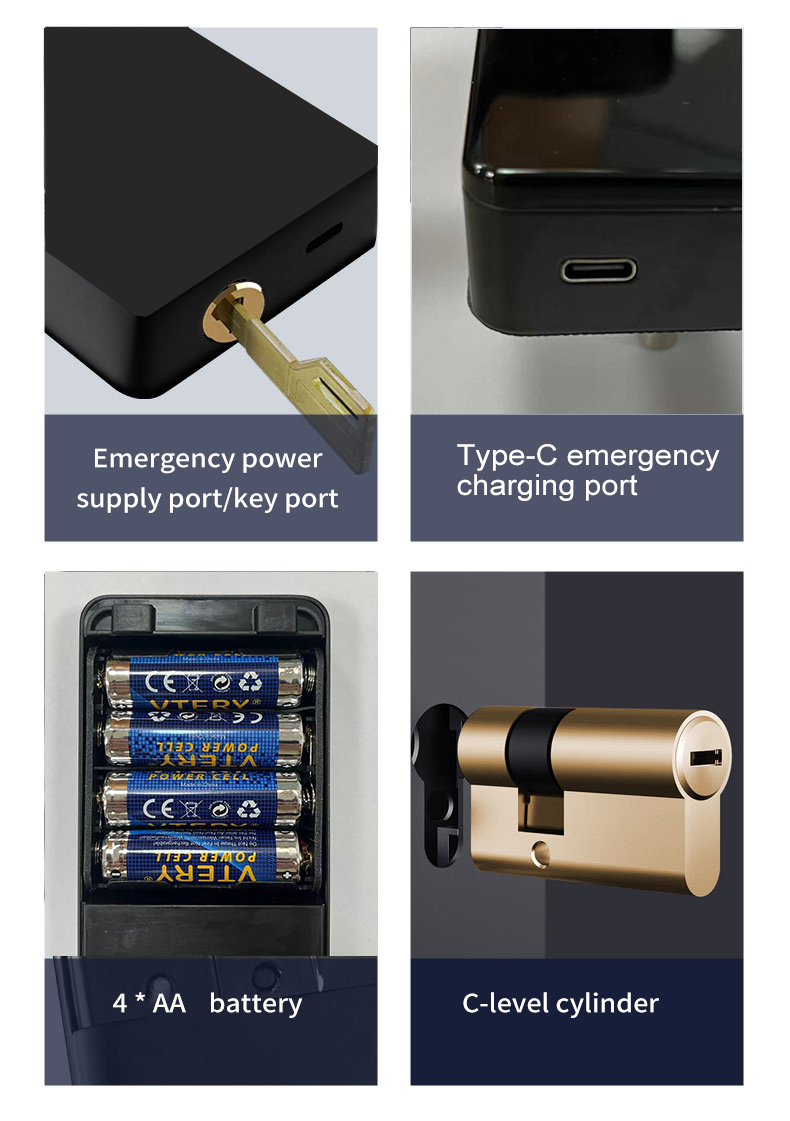 Glomarket Factory Price Home Security Digital Wifi Tuya App Smart Door Lock Aluminum Fingerprint Inside Handle Tuya Smart Lock · image 6