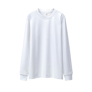 High Quality Knitted Solid 230GSM Loose Fit O-Neck Long Sleeve <b>T</b> <b>Shirt</b> Sorona <b>Cool</b> Feeling Casual <b>T</b>-<b>shirt</b> Custom Logo Tshrit - Product Image 4