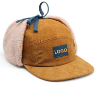 Gorro de Béisbol de Pana con Orejeras de Piel Sintética, Cálido para Invierno, Estilo Deportivo Urbano, para Caza, Pesca Deportiva
