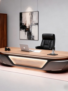 New Chinese Style Wood <strong>Large</strong> Board <strong>Desk</strong> for Leader/Boss Office with Side Table Business Office <strong>Desk</strong> - Product Image 2