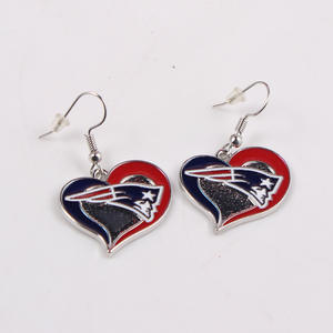 NFL Heart Oil Drop 32 Sports Teams Series Classic Anniversary Cowboys Steelers Pirates Seahawks Boucles d'oreilles unisexes en alliage de zinc - Product Image 5