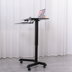 H. office — colonne pneumatique réglable en hauteur, chariot d'ordinateur <span class=keywords><strong>Mobile</strong></span>, avec roulettes, clavier - Product Image 1