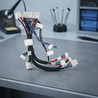 Kabel Harness Pabrik Langsung dengan Konektor Multi Cabang, Selubung Kepang, Perakitan Loom, OEM Kustom untuk Peralatan Industri Grosir