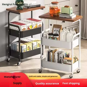 <span class=keywords><strong>Petite</strong></span> <span class=keywords><strong>étagère</strong></span> <span class=keywords><strong>à</strong></span> roulettes en métal <span class=keywords><strong>à</strong></span> trois niveaux, de type sur pied, pour le rangement de la <span class=keywords><strong>cuisine</strong></span>, des articles divers et des collations - Product Image 4